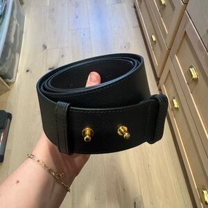 Senreve Armonica Leather Belt Black/Gold
